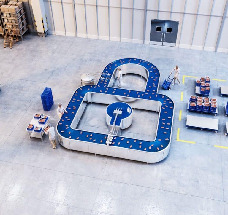 CGI Visuals ABB Safeguard Salmon Conveyor 3D Image-