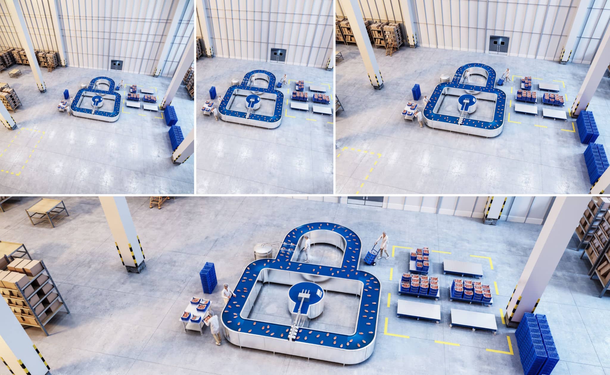 CGI Visuals ABB Safeguard Salmon Conveyor 3D Image