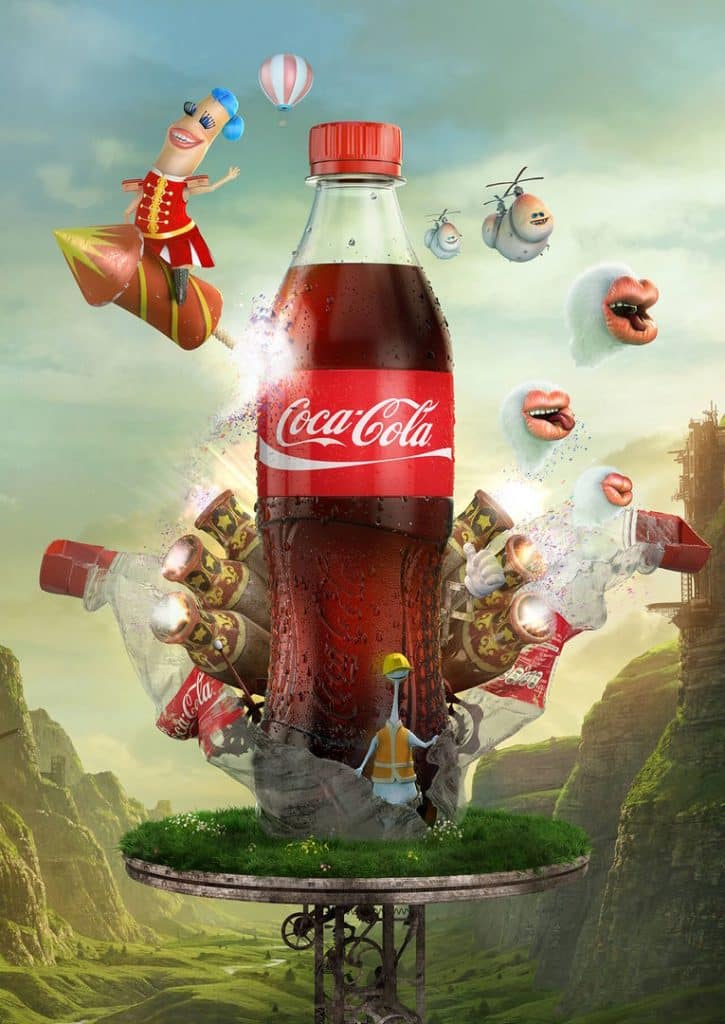 CGI Visuals Coca-Cola Norway Bottle 3D Image