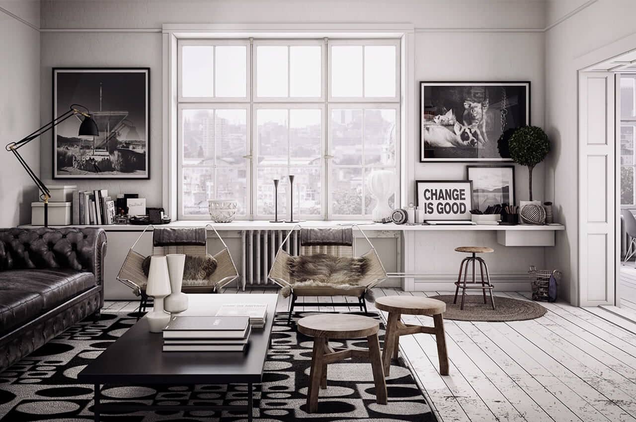 CGI Visuals Contemporary Living Space Interior 3D Image