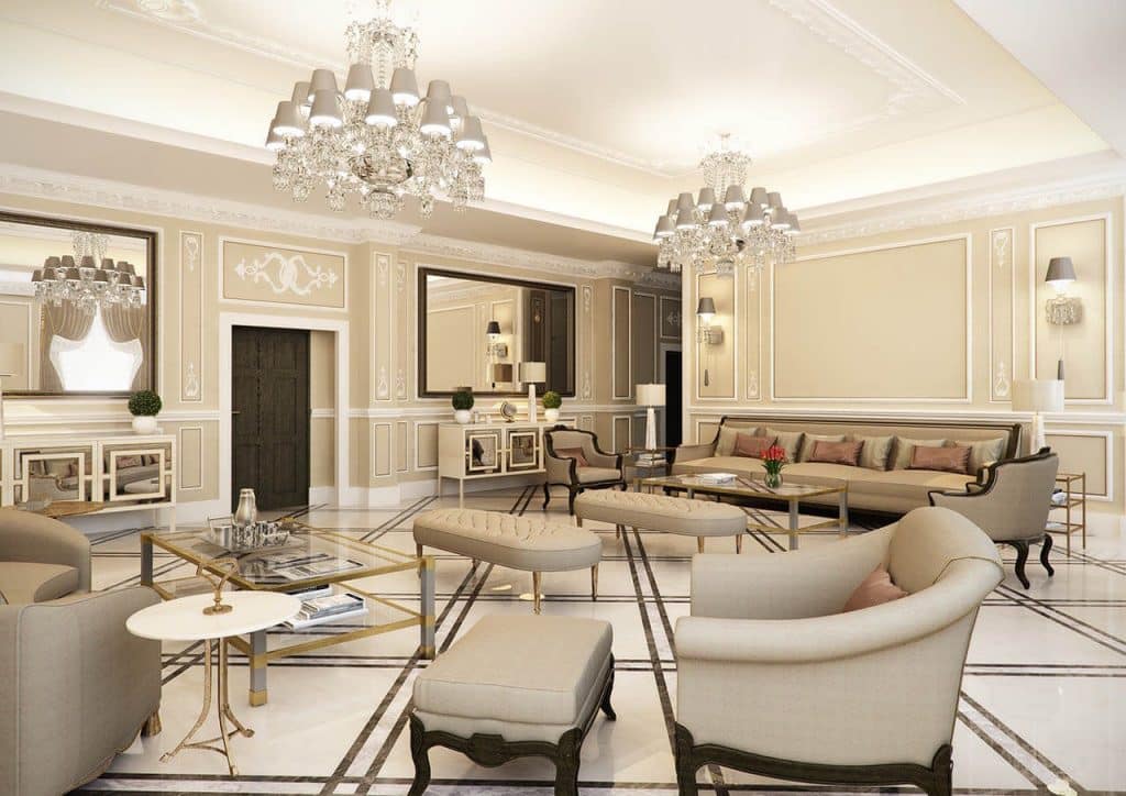 CGI Visuals Rome Luxury Apartment Lounge Architectural Visualization Image