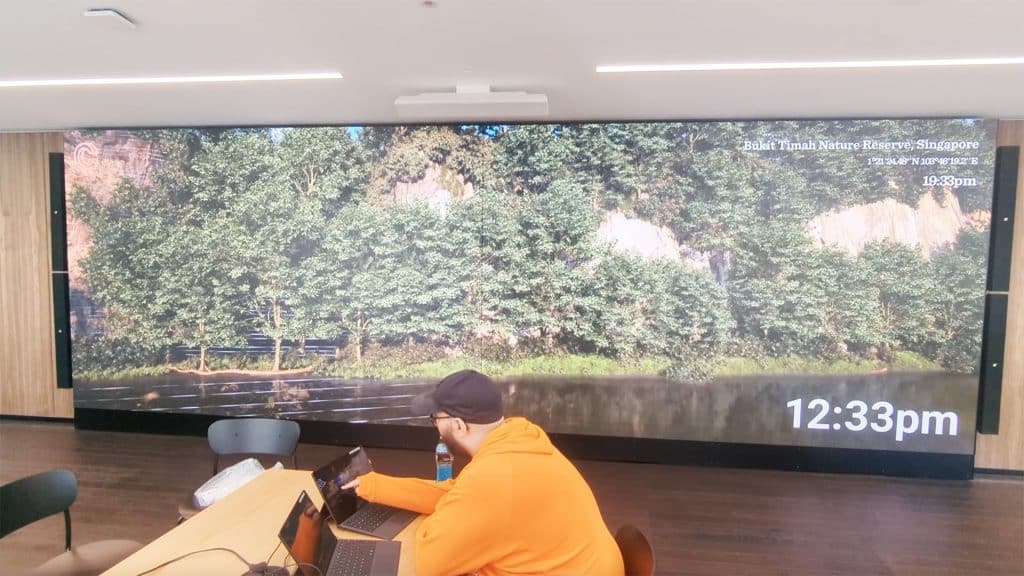 Immersive Copper-3D real-time interactive environments screen live full wall