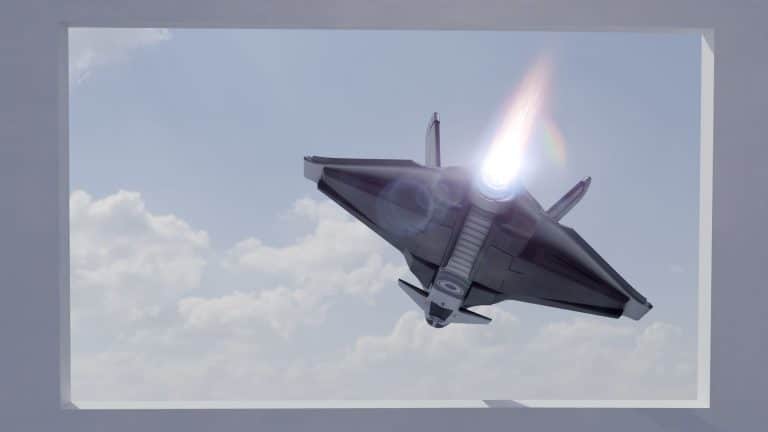 Immersive Digital Anamorphic Illusion Animation Jet Fighter Plane Frame 1
