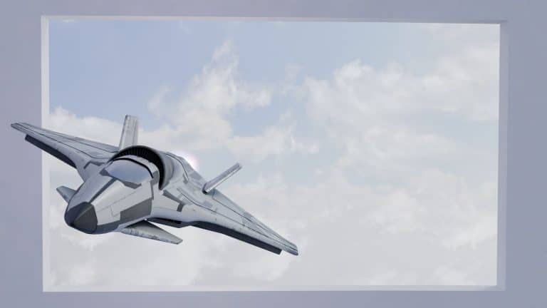 Immersive Digital Anamorphic Illusion Animation Jet Fighter Plane Frame 2