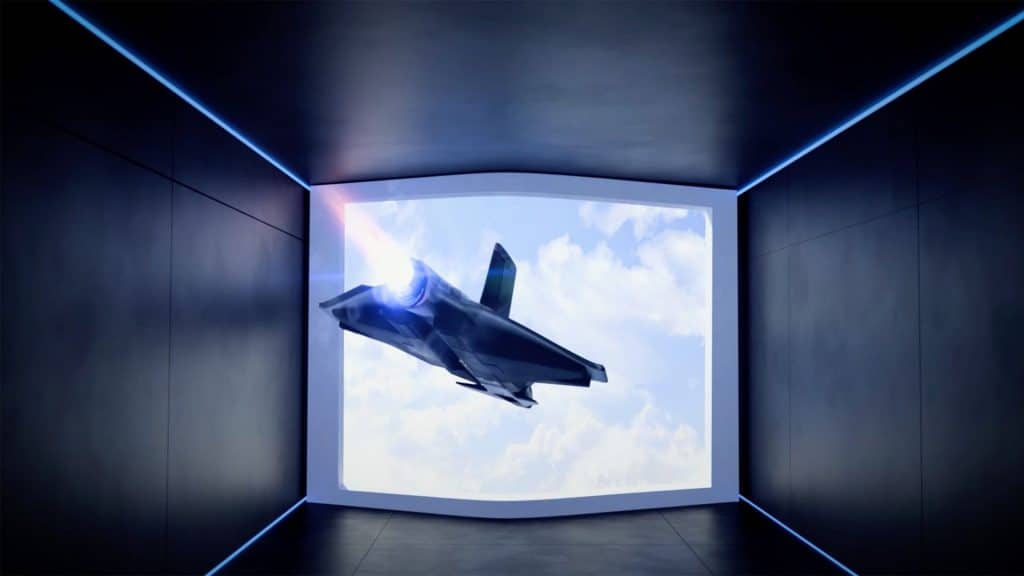 Digital Anamorphic Illusion Fighter Jet