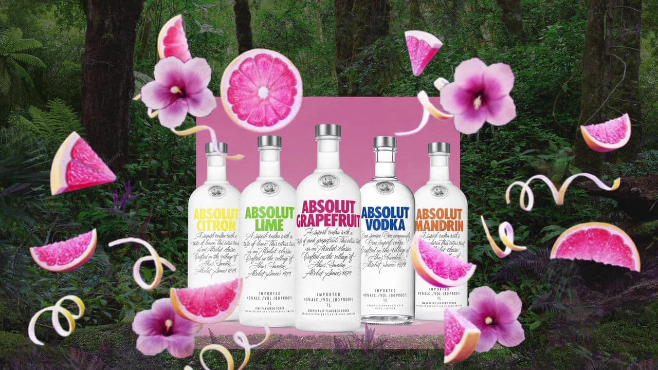 Absolut Grapefruit Motion Graphics Vodka Bottle Animation - Digital Six Sheet