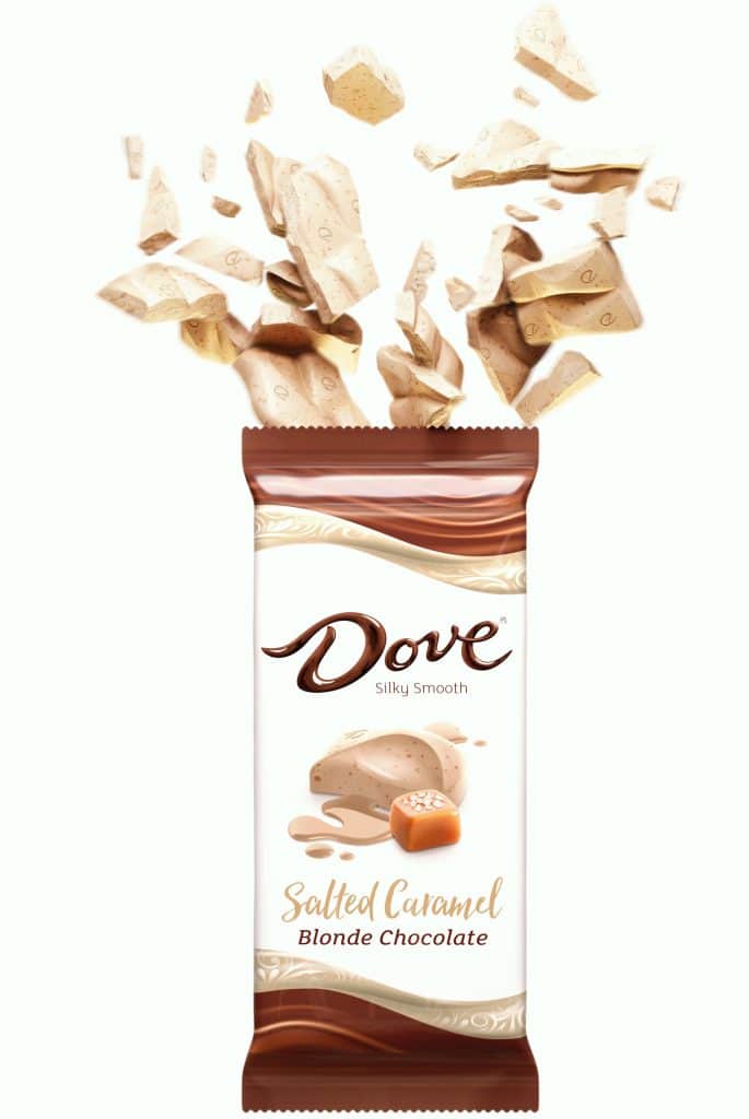 CGI Renders Blonde Chocolate Salted Caramel Dove 3D Food Illustration