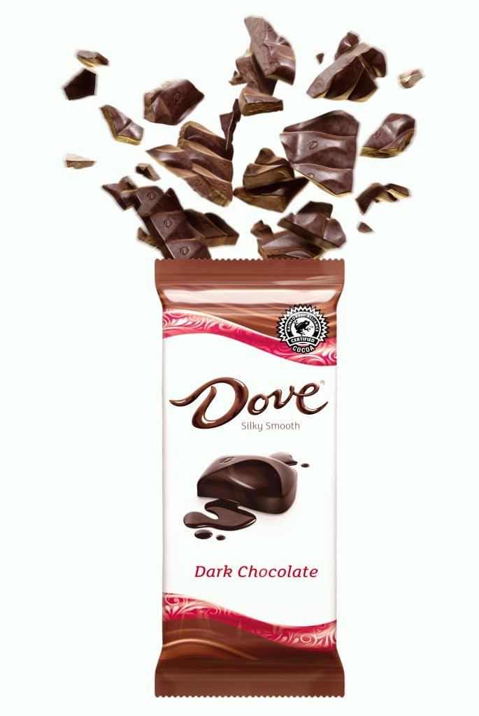 CGI Renders Dark Chocolate Dove 3D Food Illustration