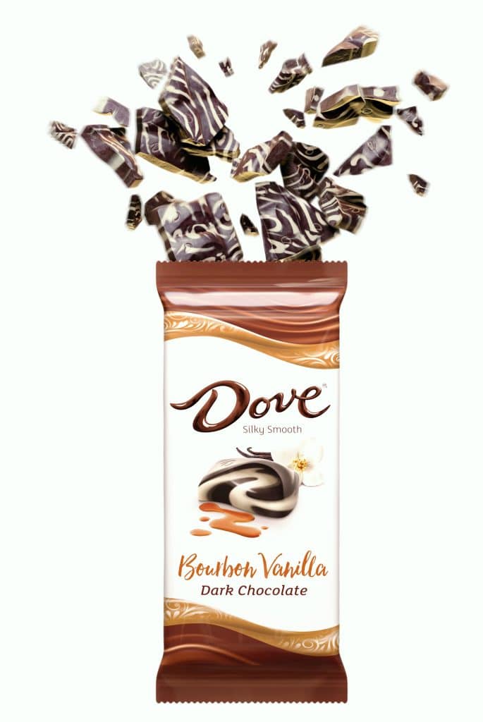 CGI Renders Milk Chocolate Bourbon Vanilla Dove 3D Food Illustration