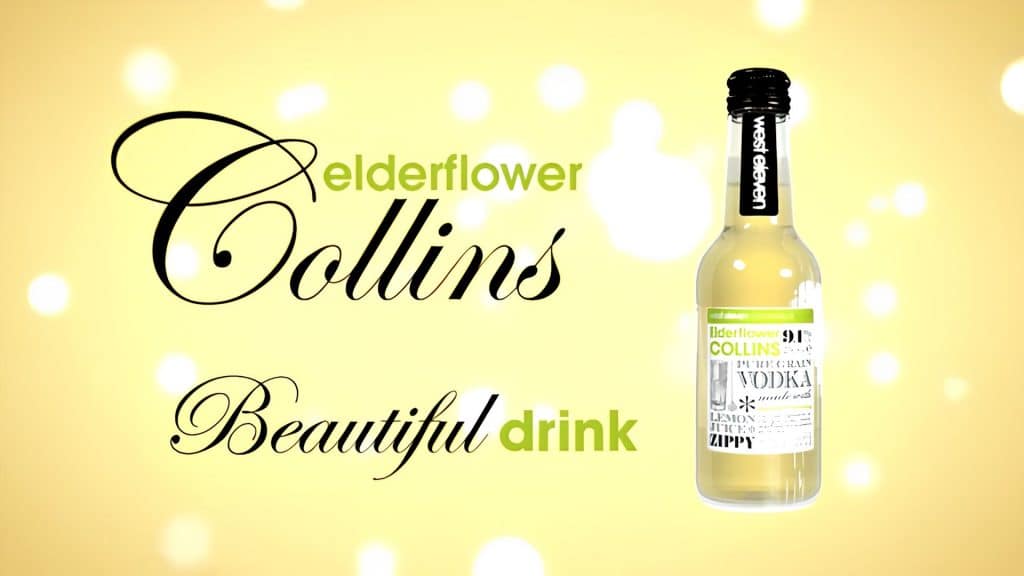 Collins Elderflower Bottle Animation - Motion Graphics Cocktail Ad