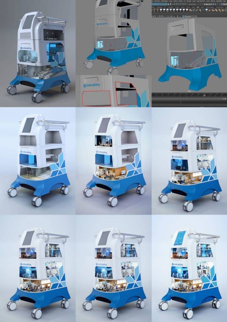 Coolsculpting Medical CGI Illustration Machine Cutaway Versions