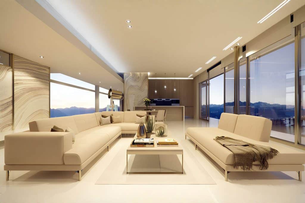 Horizon Residence CGI Luxury Modern Architectural Internal Lounge Render