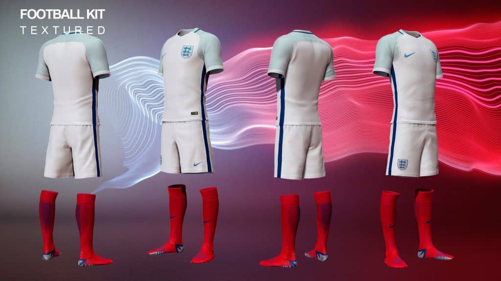 Nike England Football Kit CGI Illustration Textured