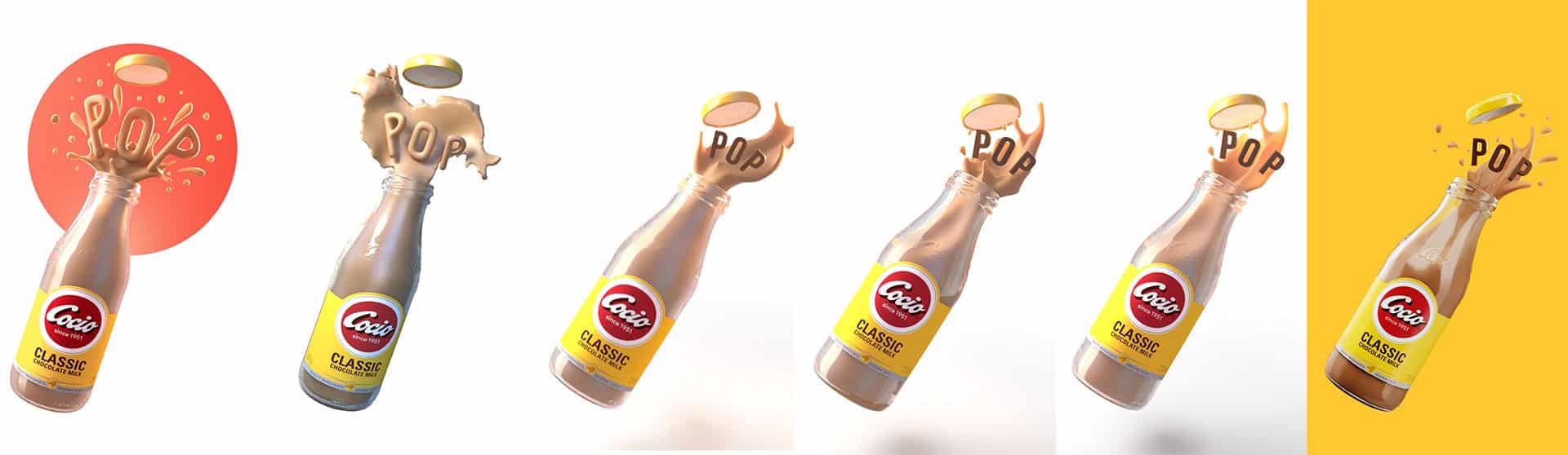 Cocio and Pucko Chocolate Milk CGI Advertising Campaign Render Stages