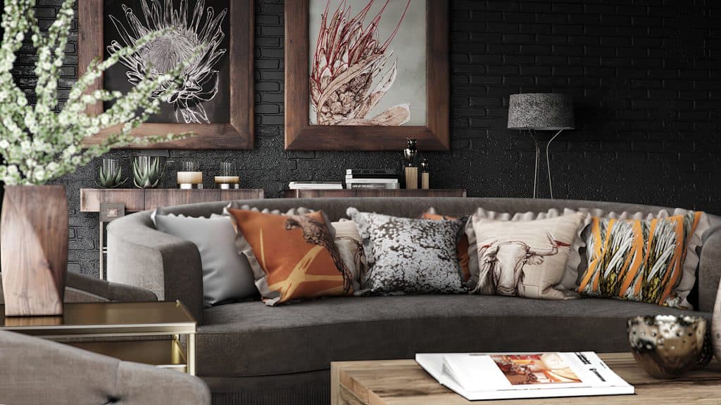 Modern Rustic Luxe Interior Sofa– CGI Portfolio Showcase