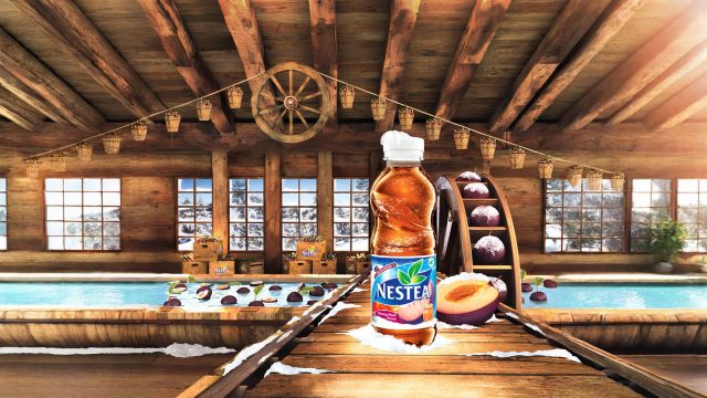 Nestea Winter CGI Visual Snowy Plum Product Render